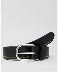 PS Paul Smith Stitch Detail Leather Belt In Black