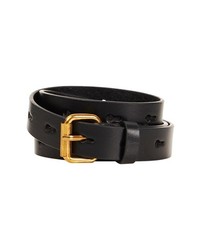 Topshop Hole Punch Leather Belt Black Small