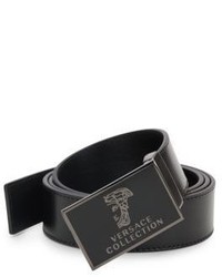 Versace Logo Buckle Leather Belt