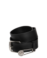 Versus Safety Pin Smooth Leather Belt