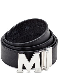 MCM Visetos Reversible Leather Belt Black