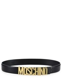 Moschino Wide Logo Leather Belt