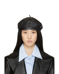 Our Legacy Black Leather Beret
