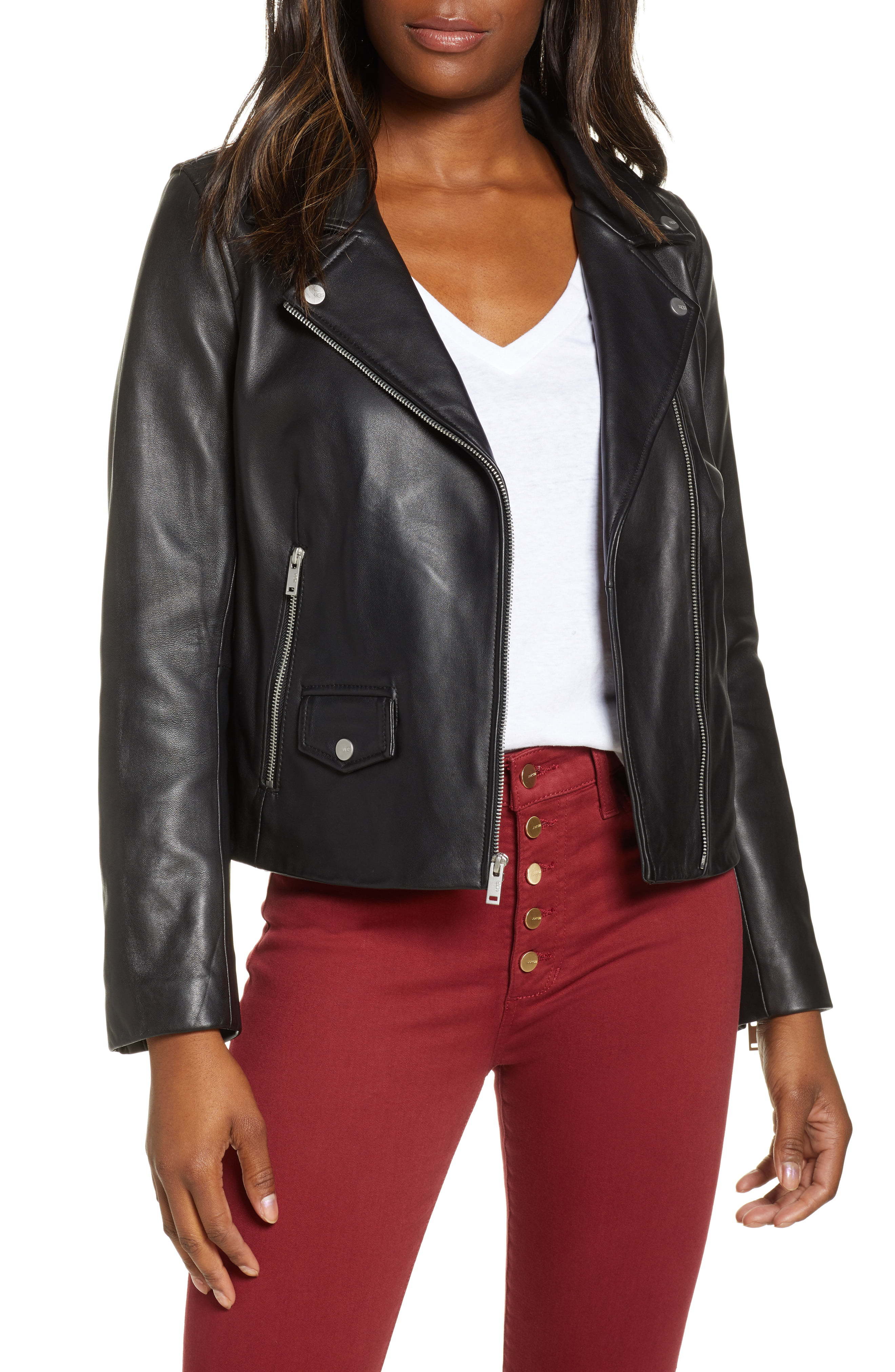 UGG Alba Leather Moto Jacket, $695 | Nordstrom | Lookastic