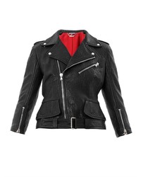 Alexander McQueen Leather Peplum Biker Jacket