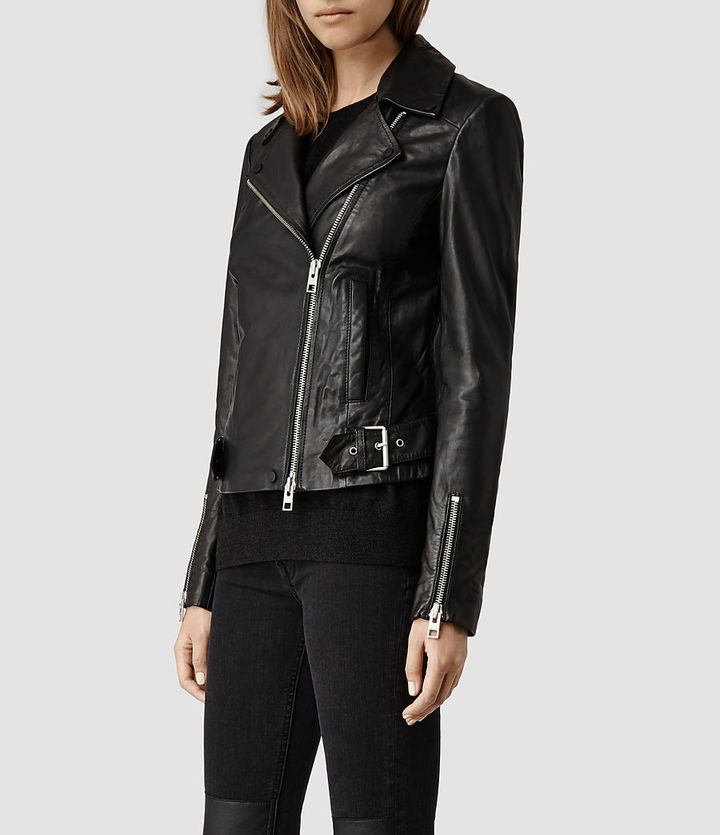 AllSaints Ayers Leather Biker Jacket, $650 | AllSaints | Lookastic