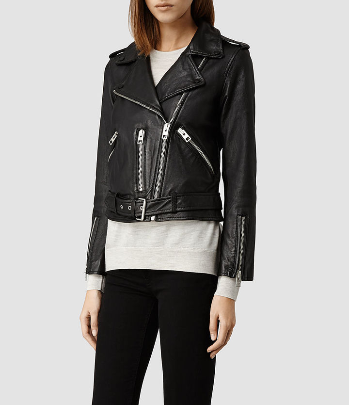 AllSaints Balfern Leather Biker Jacket, $560 | AllSaints | Lookastic