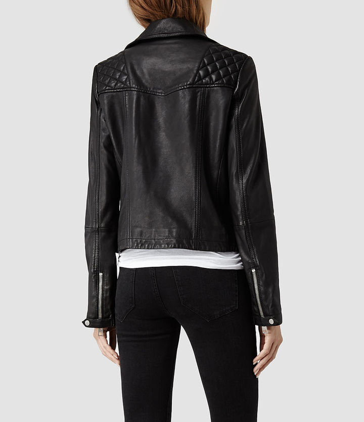 AllSaints Bleeker Leather Biker Jacket, $595 | AllSaints | Lookastic