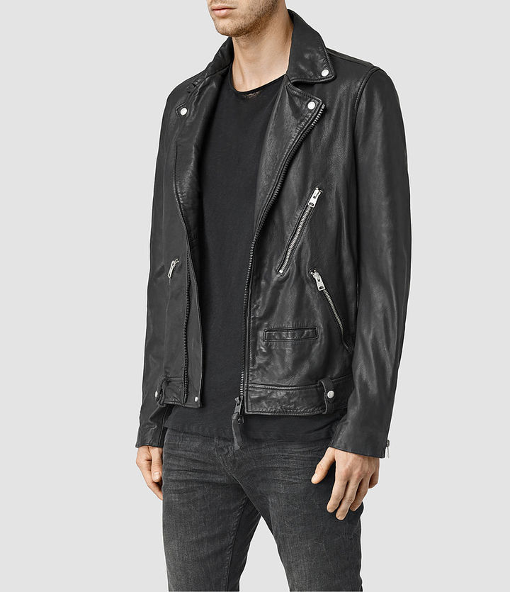 AllSaints Muir Leather Biker Jacket, $670 | AllSaints | Lookastic