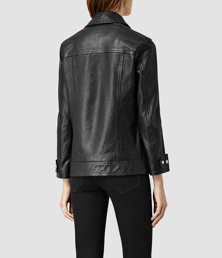 AllSaints Ryder Leather Biker Jacket, $595 | AllSaints | Lookastic
