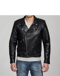 Amerileather Black Leather Biker Jacket