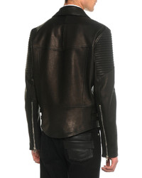 Givenchy Asymmetric Leather Moto Jacket Black