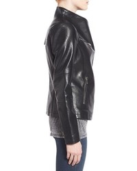GUESS Asymmetrical Zip Faux Leather Jacket