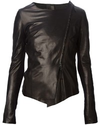B Used Leather Asymmetric Front Jacket