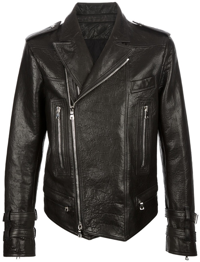 Balmain Distressed Biker Jacket, $4,756 | farfetch.com | Lookastic