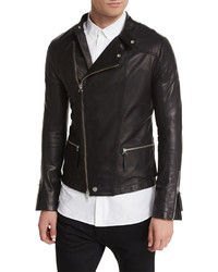 Helmut Lang Basic Rider Leather Moto Jacket Black