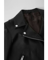 Boutique Belted Leather Biker Jacket