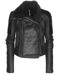 Rick Owens Biker Shearling And Leather Jacket