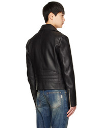 Balmain Black Biker Leather Jacket