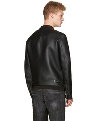 DSQUARED2 Black Bonded Leather Biker Jacket