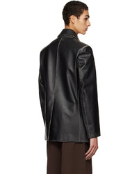 MM6 MAISON MARGIELA Black Distressed Leather Jacket