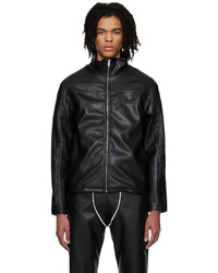 Gmbh Black Fitted Faux Leather Jacket
