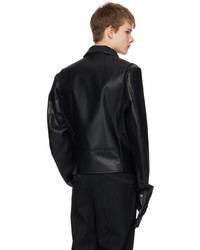 Doublet Black Glove Sleeve Riders Leather Jacket
