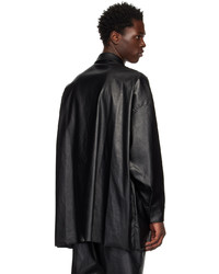 N. Hoolywood Black Half Coat Faux Leather Jacket