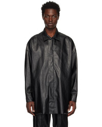 N. Hoolywood Black Half Coat Faux Leather Jacket