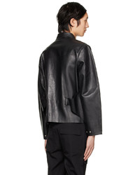 Heliot Emil Black Internt Leather Jacket