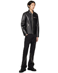 Heliot Emil Black Internt Leather Jacket