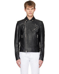 DSQUARED2 Black Kiodo Leather Jacket