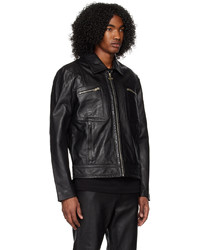Diesel Black L Cale Leather Jacket