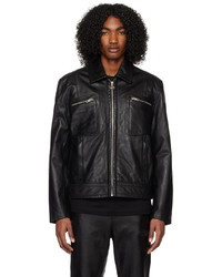 Diesel Black L Cale Leather Jacket