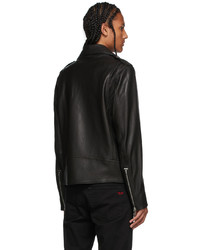 Diesel Black L Garrett Leather Jacket