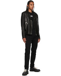 Diesel Black L Garrett Leather Jacket