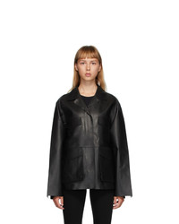 Totême Black Leather Avignon Jacket