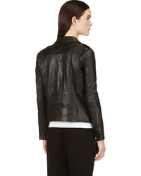 Surface to Air Black Leather Biker Jacket