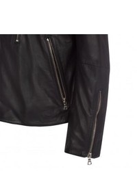 Paul Smith Black Leather Biker Jacket