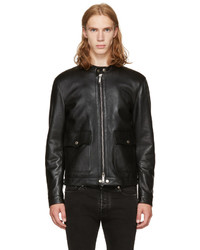 DSQUARED2 Black Leather Biker Jacket