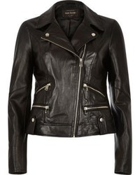 River Island Black Leather Biker Jacket