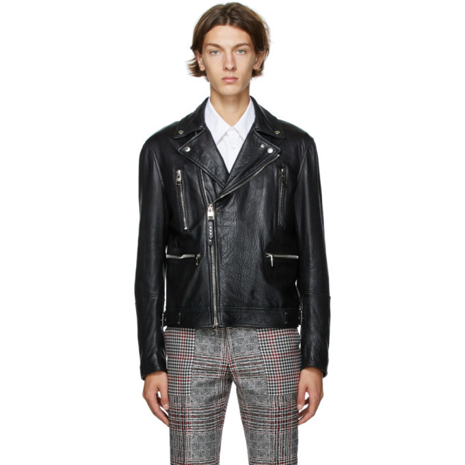 Alexander McQueen Black Leather Biker Jacket, $3,470 | SSENSE | Lookastic