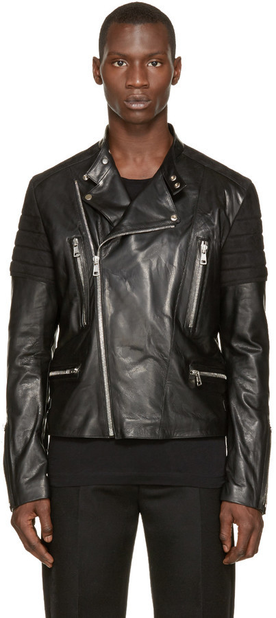 Juun.J Black Leather Biker Jacket, $1,900 | SSENSE | Lookastic