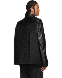 Sacai Black Leather Blouson Jacket