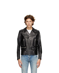 Saint Laurent Black Leather Classic Biker Jacket