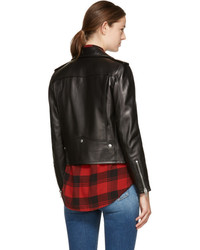 Saint Laurent Black Leather Classic Motorcycle Jacket