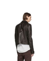 Rick Owens Black Leather Dracubiker Jacket