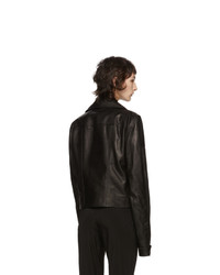 Rick Owens Black Leather Dracubiker Jacket