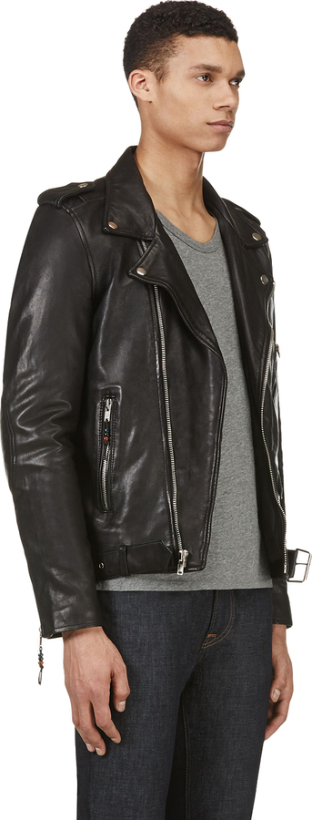 BLK DNM Black Leather Iconic Freedom Motorcycle Jacket, $995 | SSENSE ...