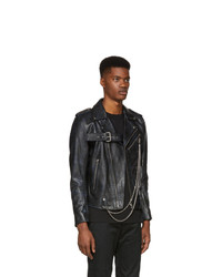 Diesel Black Leather L Kio Jacket